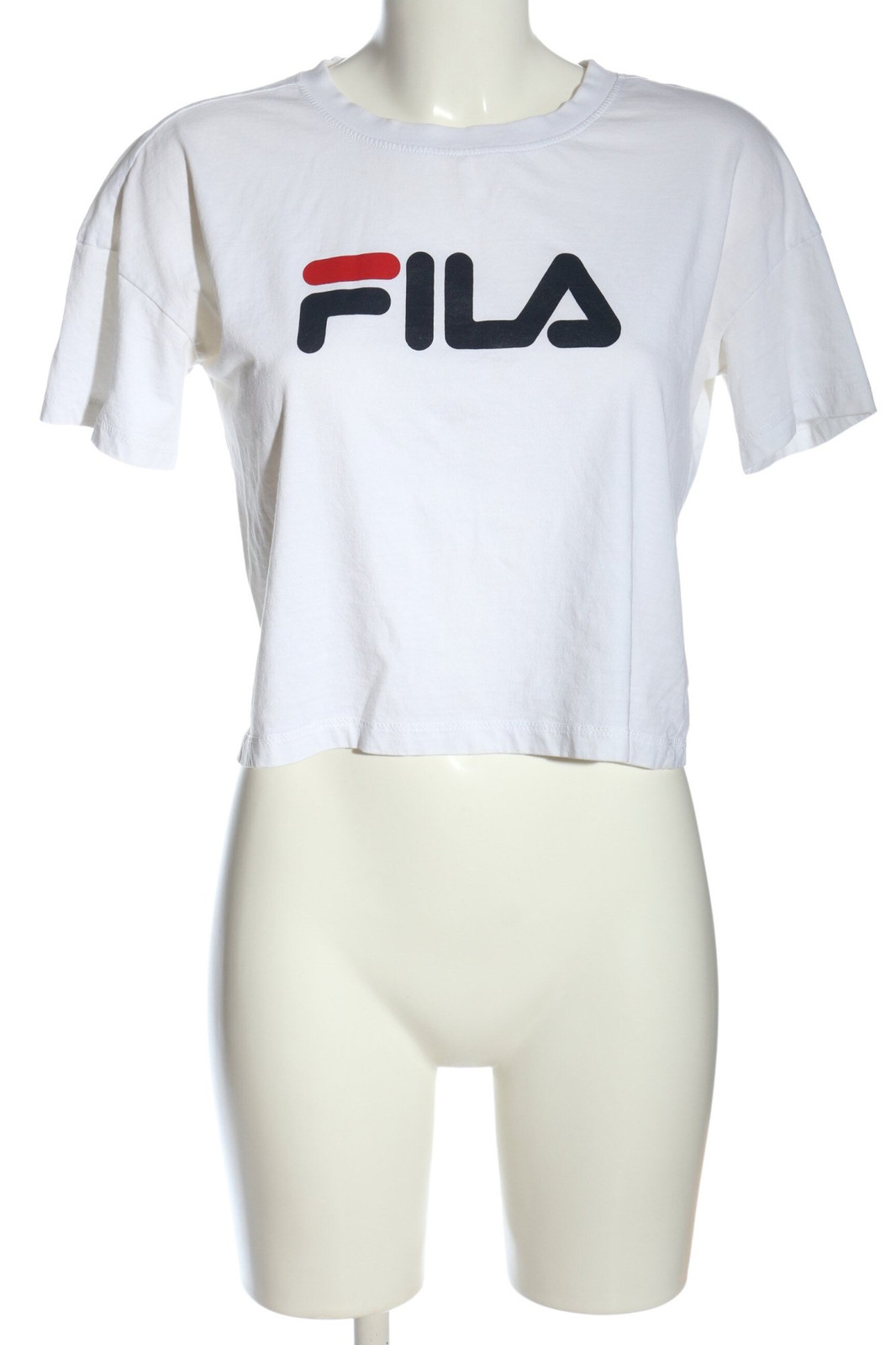 FILA Camicia cropped Donna Taglia IT 40 bianco blu rosso stile casual