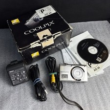 Nikon Coolpix S3000 Camera Charger Battery Case Manual Silver WORKING