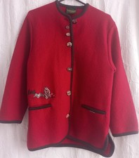 Womens Geiger trachten Tyrol Oktoberfest wool red coat