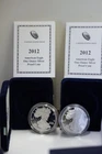 (2) 2012 W US Proof Silver Eagle $1 Original Box/Coa..