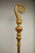 BRASS CROZIER Polish Staff Crosier Bishop Quality Craftsmanship, 70" Christmas