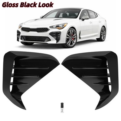 2PCS Gloss Black Front Bumper Vent Kit Left&Right Side For KIA Stinger 2017-2023