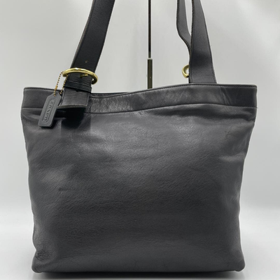 バッグ OLD COACH 4140 Minimal Tote Leather OLD COACH Vintage Shoulder Tote Bag Leather 4140 Black Used From