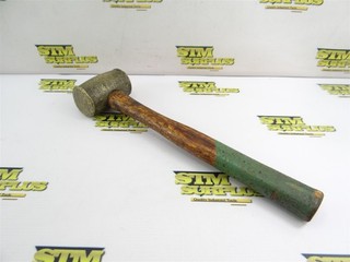 BRASS HAMMER WITH WOODEN HANDLE 2" FACE DIA 3 1/4" HEAD LENGTH