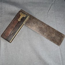 Vintage Antique Rosewood Brass Try Square Woo...