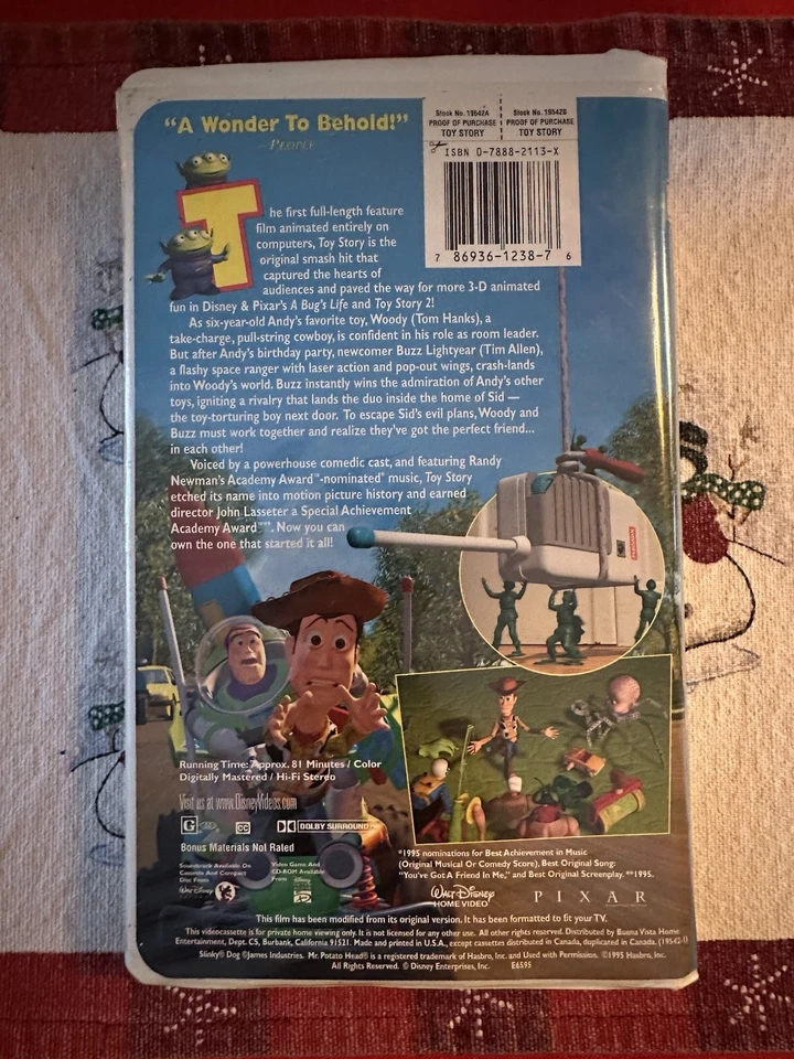 Toy Story 1995 VHS Disney Special Edition Gold Collection, Clamshell - Image 2 of 3