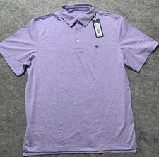 Vineyard Vines Golf Stripe On The Go Sankaty Polo Aster Purple White Cap NWT