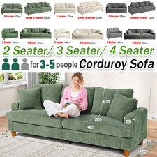 2/3/4 Seater Corduroy Sofa Jumbo Cord Modern Sofa Couch Seats with 2 Pillows