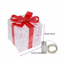 LED Christmas Gifts Box Decoration with Bow Indoor/Outdoor Lighting Xmas Home