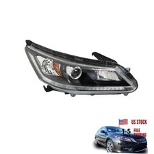 Headlight Assembly Black Housing Passenger Side w/o DRL Replacement for