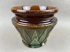 Antique Nelson McCOY Sanitary & Stoneware Co Geometric Sunburst Jardiniere GREEN