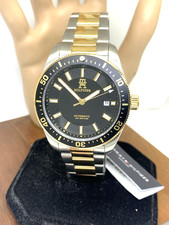 Tommy Hilfiger Reloj Hombre 1710552 Automático Esfera Negra Dos Tonos Acero 40mm