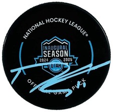 Dylan Guenther Signed Utah Hockey Club Inaugural Season Game Puck + Beckett COA