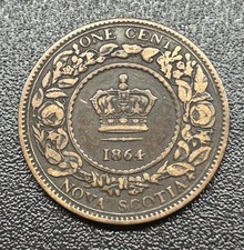 1864- Canada Nova Scotia - 1 Cent Coin - Nice Example - #597