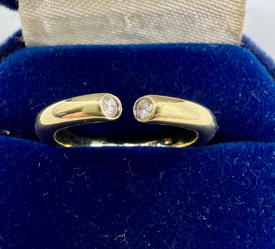 Außergewöhnlicher 14K Gelbgoldring mit zwei Brillanten à 0,05 ct. - Bild 3 von 4