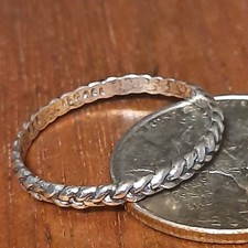 Vintage Sterling Silver PZ Israel Ring Size 10.1  Woven Link Design  Authentic