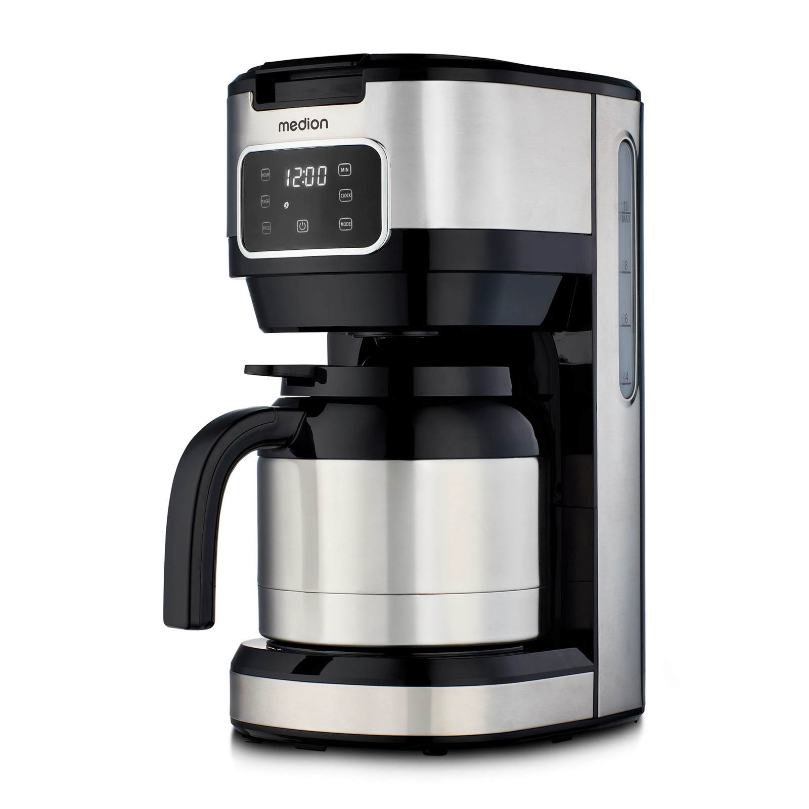 MEDION Kaffeemaschine mit Thermoskanne 1,25L max.10 Tassen 900 Watt Leistung
