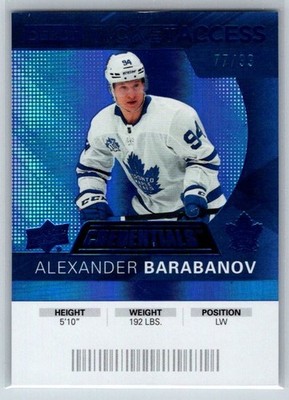 2020-21 UD Credentials Debut Ticket Access Blue /99 Alexander Barabanov #103 RC