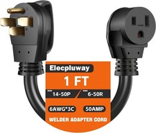 NEMA 14-50P to 6-50R Welder Adapter Cord, Heavy Duty 50Amp 250 Volts, STW 6AW...