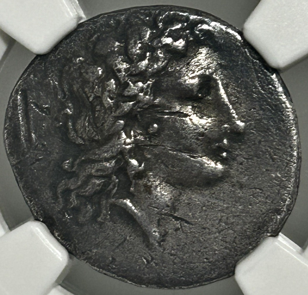 Bruttium Croton AR Stater 350-300 BC Apollo Tripod NGC XF 