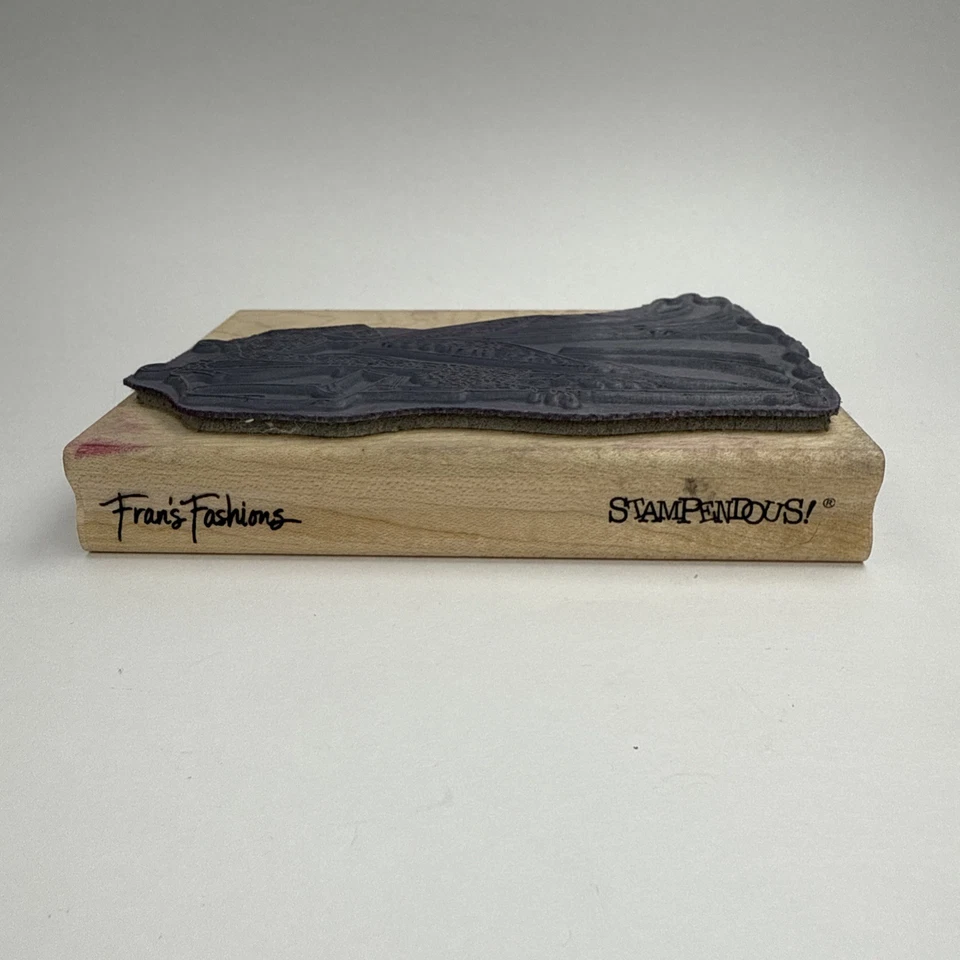 ¡Esmpendoso en el altar de colección! "Sello de goma de madera Fran's Fashions 4""x5,25"" 2002" Foto 4 de 4