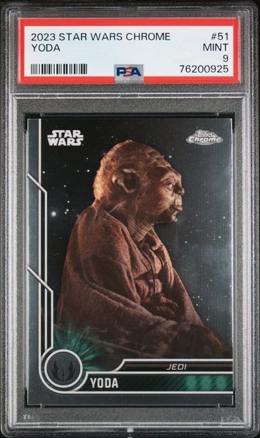 2023 TOPPS STAR WARS CHROME YODA #51 PSA 9
