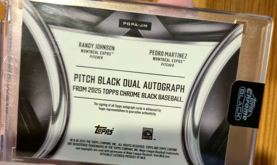 2025 Topps Chrome Black Randy Johnson  Pedro Martinez Dual Auto - Image 3 of 4