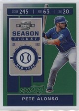 2020 Panini Chronicles Contenders Optic Green Prizm 33/50 Pete Alonso #23 0zg6
