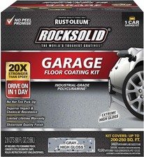 Rust-Oleum 60003 RockSolid Polycuramine Garage Floor Coating, 1 Car Kit, Gray