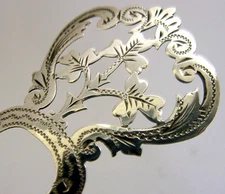 LUCKY SHAMROCKS STERLING SILVER ART NOUVEAU HAIR SLIDE COMB 1906 ANTIQUE WEDDING