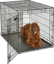 Newly Enhanced Single Double Door Icrate Dog Crate, Includes Leak-Proof Pan, F