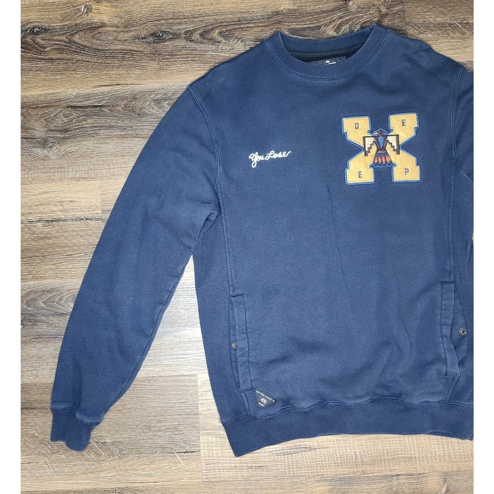 Moletom masculino 10.Deep New York tamanho grande azul marinho gola redonda cintura acima da águia Grap - Imagem 2 de 4