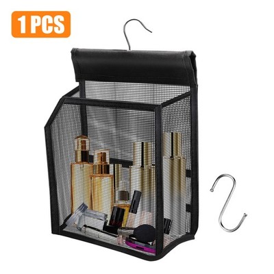 Hanging Mesh Shower Caddy Organizer Bathroom Storage Bag with 2 Removable Hooks