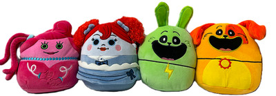 Set of 4 Squishmallows Poppy Playtime Poppy 7-Inch Plush Poppy,Hopscotch,DogDay