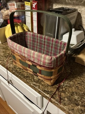 Longaberger Handmade Woven Wood Storage Basket Christmas Rectangle MKD 2008