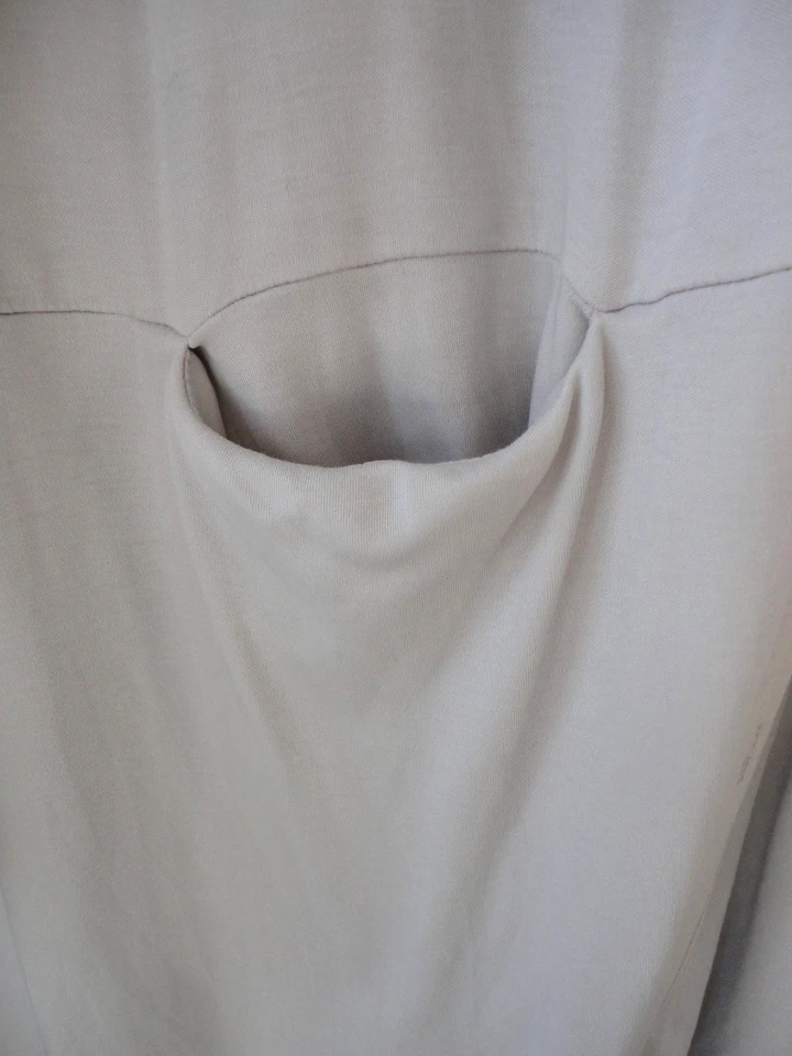 Eileen Fisher Sleepwear XL Hooded Robe - Organic Pima Cotton Pale Gray EUC - Image 4 of 4