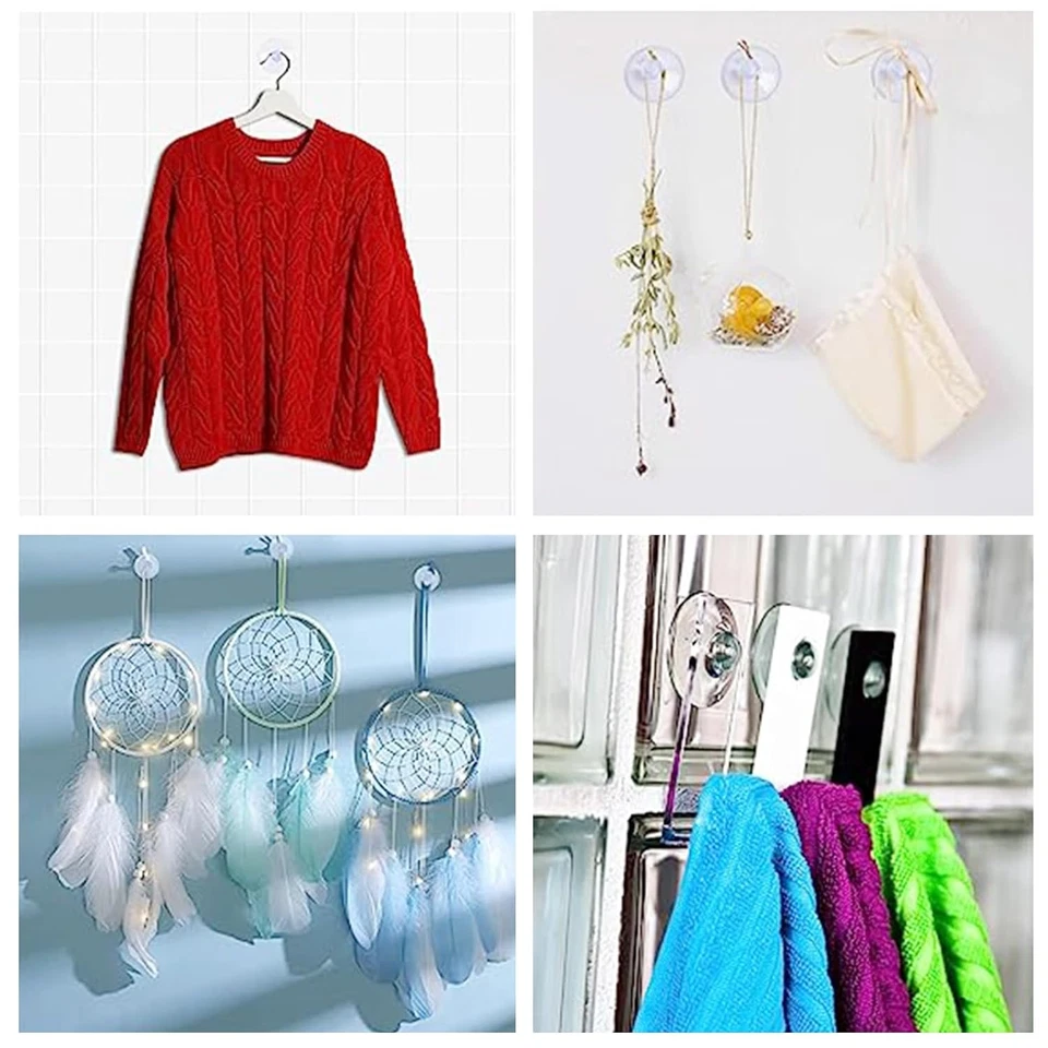 10 Pezzi Ventose Ø 2Cm,Ventose Piccole,Ventose Trasparenti,Ventosa per Vetro,Ven - Immagine 4 di 4