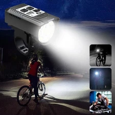 USB Rechargeable 9 LED Bicycle Headlight Bike Front Rear Light Cycling Lamp Gift
