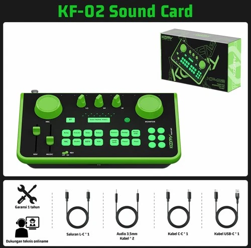 Koorfly KF-02 Audio Interface 8-Channel Sound Card for Live Streaming & Podcast