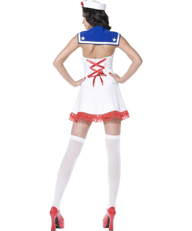 Sexy Disfraz Pinup Halloween Adulto Para Mujer Años Cincuenta Niña Marinera Foto 3 de 4