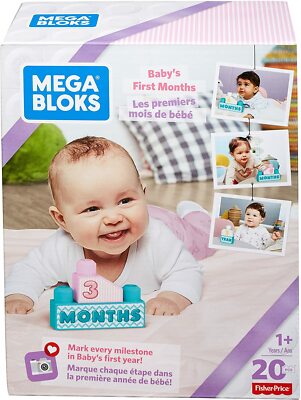 Mega Bloks Baby's First Months Building Set Girl Number Day and Month Milestones