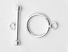 Six Genuine 925 Sterling Silver Small Bar and Ring Toggle Clasps