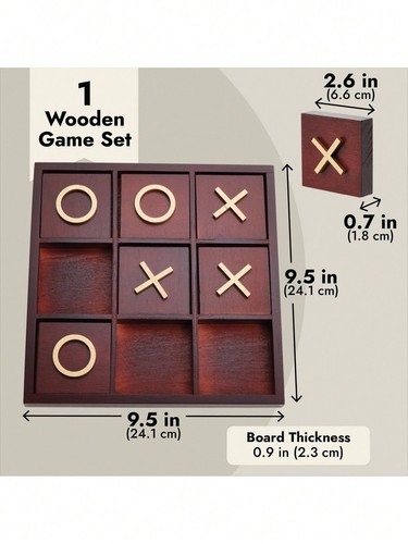 XYHLC-Wooden Tic Tac Toe Game, Decorative Coffee Table Games For Family And Adul
