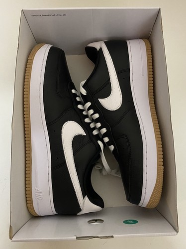 Nike Air Force 1 Low By You ID Leather Mens Sz 12 Black White Gum DV3892-900 NEW - 第 11/12 張圖片