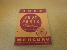 1953 Mercury Car Body Parts Catalog Book Manual Sedan Coupe Convertible