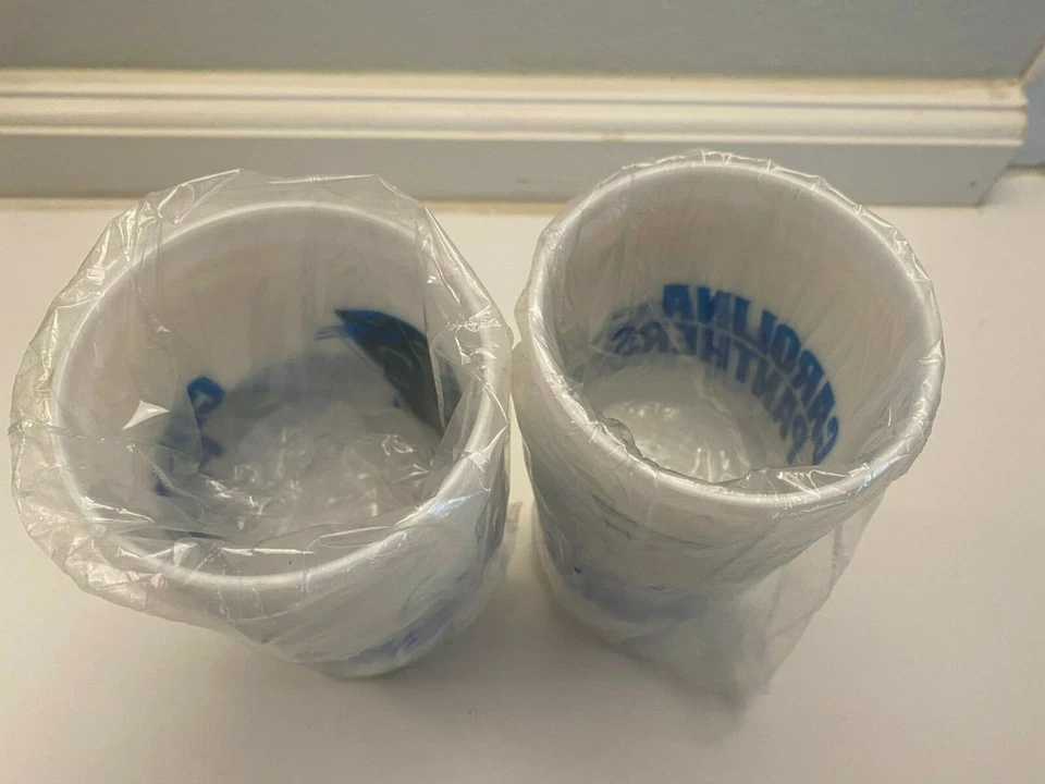 Lot of 2 sets Carolina Panthers NFL Pro Football Party 20 oz. Plastic Cups 16 ct - Image 2 of 2