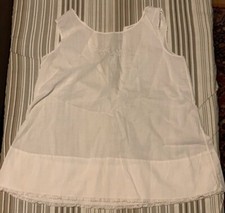 Vintage Baby / Doll Dress White with Embroidery 1950s lace sleeveless cotton
