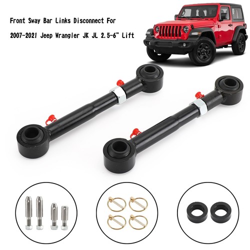 Front Sway Bar Links Disconnect For 2007-2021 Jeep Wrangler JK JL 2.5-6”Lift - Picture 2 of 12