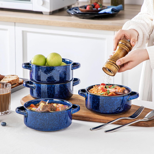 Starry Soup Bowls with Handles 30 Oz French Onion Soup Bowls Oven Safe Soup Bo - Picture 6 of 8