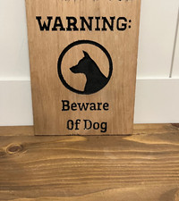 Warning Property Protected by Highly Trained Attack Dog Rustic Sign